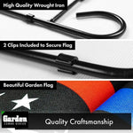 Load image into Gallery viewer, Combo Pack: Garden Flag Stand Black 36x16 Inch & Garden Flag Thin Blue and Red Line 12x18 Inch