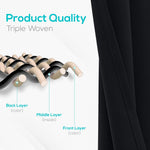 Load image into Gallery viewer, Blackout Curtains for Bedroom Pack of 2 Window Hanging Panels 52x63 in Black