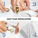 Load image into Gallery viewer, Combo Pack: 6 Feet Tangle Free Spinning Flagpole (White) Solid White Flag 3x5 ft Printed 150D Brass Grommets (Flag Included) Aluminum Flag Pole