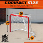 Load image into Gallery viewer, Metal Street Hockey Goal 28x20 inch Heavy Duty Steel Frame with Net Outdoor Hockey Net for Youth & Adults Ball Roller & DEK Hockey Practice Goal Easy Assembly