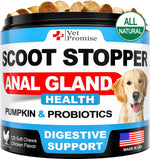 Load image into Gallery viewer, Scoot Stopper Anal Gland Support for Dogs and Bowel Function Dog Fiber Supplements Enhanced with Probiotics Pumpkin Psyllium Husk 120 Soft Scoot Away Chews No Scooting Made in USA