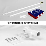 Load image into Gallery viewer, Combo Pack: 5 Ft Tangle Free Aluminum Spinning Flagpole (White) & Betsy Ross 1776 Flag 2.5x4 Ft, ToughWeave Series Embroidered 300D Polyester Pole with Flag Included