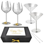 Load image into Gallery viewer, Appreciation Gifts for Couples – Couples Gifts Set with Martini Wine Glasses Glass Charms – Practical and Cute Couple Gifts for Anniversary Wedding Engagement