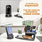 Load image into Gallery viewer, Phone Docking Station Ash Wood with Rotating Swivel Wallet Keys Watch Organizer