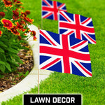 Load image into Gallery viewer, G128 30 Pack Handheld United Kingdom UK Stick Flags 12x18 In Printed 150D Polyester, Country Flag, Solid Wooden Stick, Spear Gold Tip