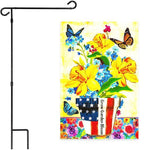 Load image into Gallery viewer, Combo Pack Garden Flag Stand Black 36x16 Inch Garden Flag 12x18 In Garden