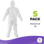 Load image into Gallery viewer, Medical Supply Disposable Coveralls for Adults Medium Size 5 Pack of 60 GSM
