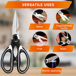 Load image into Gallery viewer, Kitchen Scissors All Purpose Heavy Duty Multifunctional Kitchen Shears for Food Heavy Duty with Ergonomic Handle & Corrosion Resistant Blades Designed for Fish Nuts Vegetables & Bottle Opening