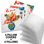 Load image into Gallery viewer, Fall Decoration Pumpkin Oil Painting Style Waterproof Throw Pillow 18 x 18 in Set of 4, Beautiful Cushion Covers for Autumn Sofa Couch Decoration, Pillow Insert Included