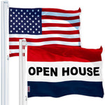 Load image into Gallery viewer, G128 Combo Pack: USA American Flag 3x5 Ft 150D Printed Stars & Open House Flag 3x5 Ft 150D Printed