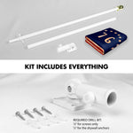 Load image into Gallery viewer, Combo Pack 6 Ft Tangle Free Aluminum Spinning Flagpole White Bennington 76