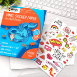 Load image into Gallery viewer, Printable Vinyl Sticker Paper Waterproof Decal Paper for Inkjet Printer 30 Self Adhesive Sheets Glossy White Standard Letter Size 8.5 x11