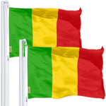 Load image into Gallery viewer, G128 2 Pack: Mali (Malian) Flag 3x5 feet Printed 150D Indoor/Outdoor, Vibrant Colors, Brass Grommets, Quality Polyester, Much Thicker More Durable Than 100D 75D Polyester