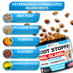Load image into Gallery viewer, Scoot Stopper Anal Gland Support for Dogs and Bowel Function Dog Fiber Supplements Enhanced with Probiotics Pumpkin Psyllium Husk 120 Soft Scoot Away Chews No Scooting Made in USA