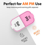 Load image into Gallery viewer, Extra Large Pill Organizer Pink White 2 Times A Day Big Pill Box 7 Day Am Pm XL
