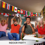 Load image into Gallery viewer, G128 2022 World Cup Bunting Banner Flag 11 x 7.5 Inch, Full String 40 Feet LiteWeave Pro Series Printed 150D Poly String Flag Decor for Fan Club Party, Soccer Events, World Cup Fan Celebration