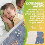 Load image into Gallery viewer, Glow in The Dark Blanket 6 Hours Glow 50 x 60 Inch Blue Flannel Fleece Blanket for Boys Two Sided Soccer Kids Blanket 6 Hours Glow in The Dark Blankets