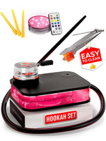 Load image into Gallery viewer, Portable Hookah Set With Everything Black Portable Hookah Set for Travel with Flat Hookah Box Portable Hookah Kit with Charcoal Holder & Coal Cover Travel Shisha Hookah Set