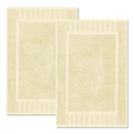 Load image into Gallery viewer, Luxury Bath Mat Floor Towel Set Absorbent Cotton 22x34 inch 2 Pack Beige Color