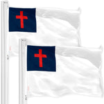 Load image into Gallery viewer, G128 2 Pack: Christian Flag 4x6 Ft LiteWeave Pro Series Printed 150D Polyester Religious Flag, Indoor/Outdoor, Vibrant Colors, Brass Grommets, Thicker and More Durable Than 100D 75D Polyester