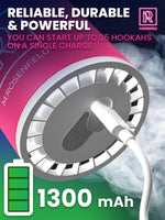 Load image into Gallery viewer, Pink Hookah Pump with 1300 mAh Rechargeable Battery Electric Hookah Air Pump Kit