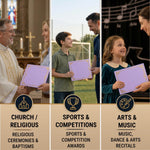 Load image into Gallery viewer, 30 Pack Premium Purple Certificate Holders 8.5 x 11 Heavyweight 300gsm Cardstock Diploma Holder & Certificate Folder Award Certificate Folders for Graduation with Gold Foil Diploma Cover 8.5x11