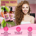 Load image into Gallery viewer, Curly Hair Shampoo and Conditioner Set Sulfate Free and Color Safe For Wavy Frizzy Fine Black and Permed Styles Moisturizing for Men and Women Deep Curl Hydrating Products with Argan Oil