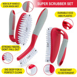 Load image into Gallery viewer, Scrub Brush Set of 3pcs Cleaning Shower Scrubber with Ergonomic Handle Pink Grey