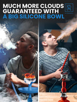 Load image into Gallery viewer, Blue 4 Hose Hookah Set with Everything Portable Good for Travel Silicone Bowl