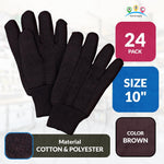 Load image into Gallery viewer, ABC PACK & SUPPLY Brown Jersey Gloves for Men and Women. Brown Jersey Work Gloves. Polyester and Cotton Garden Gloves