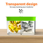 Load image into Gallery viewer, Extra Large Pill Organizer Green White 2 Times A Day Big Pill Box 7 Day Am Pm