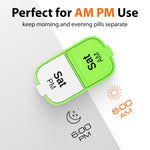 Load image into Gallery viewer, Extra Large Pill Organizer Green White 2 Times A Day Big Pill Box 7 Day Am Pm