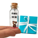 Load image into Gallery viewer, Gifts for Mom Personalized Moms Birthday Gift Future Mom to Be Gift Idea Custom Presents for Mother (Brown Bear Mama Bear Message Bottle in Teal Gift Box)