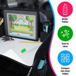 Load image into Gallery viewer, Kids Travel Tray for Kids Car Seat Toddler Car Seat Tray Table with 6 Compartments and Tablet Stand Foldable Toddler Table for Travel Folding Portable Desk Compact Road Trip Essentials
