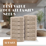 Load image into Gallery viewer, White Classic Taupe Washcloths Set 12 Pack for Body and Face Towel 12x12 Inch Cotton Wash Cloths Bulk Spa Fingertip Wash Clothes Soft Absorbent Gym Towels