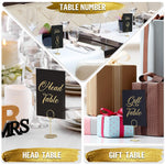 Load image into Gallery viewer, Black Table Numbers 1 30 for Wedding Reception with Gold Foil Table Number Cards 4x6 with Head & Gift Table Restaurant Table Numbers Wedding Numbers for Tables Card Stock Wedding Table Numbers