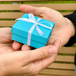 Load image into Gallery viewer, Tiny Magical Message in a Bottle Gift Idea Classy Inspirational Gifts for Him and Her Unique Presents for Women and Men (White Dandelion Make a Wish in Teal Gift Box)
