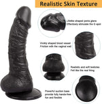 Load image into Gallery viewer, Realistic Dildo Lifelike HandsFree Play Strong Suction Cup Waterproof 8 Black