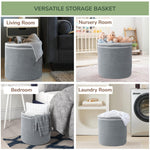Load image into Gallery viewer, Large Recycled Cotton Rope Basket Blanket Storage Basket Pillows Toys Towels Laundry and Living Room Organization 15.8x13.8 Inches Eco friendly & Decorative Basket Gray