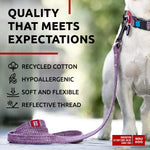 Load image into Gallery viewer, Recycled Cotton Dog Leash Purple 10 Ft Eco Friendly Collar for Small Medium
