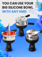 Load image into Gallery viewer, Black Portable 4 HOSE Hookah set with everything Hookah Set 4 Hose Hookah