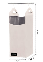 Load image into Gallery viewer, The Fine Living Co. Hanging Laundry Hamper Bag for Closet Heavy Duty Hanging Closet hamper Closet Laundry Basket with 2 Strong Metal Hangers Space Saving Closet Hamper Organizer (Beige)