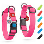 Load image into Gallery viewer, Waterproof Dog Collar Adjustable Dog Collar for Large Dogs Small and Medium Dogs Breakaway Dog Collar Waterproof with Plastic Buckle and QR Dog Tag Boy & Girl Dog Collars (Pink)