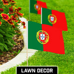 Load image into Gallery viewer, G128 30 Pack Handheld Portugal Portuguese Stick Flags 12x18 In Printed 150D Polyester, Country Flag, Solid Wooden Stick, Spear Gold Tip