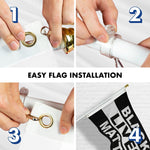 Load image into Gallery viewer, Combo Pack: 6 Feet Tangle Free Spinning Flagpole (White) Black Lives Matter (Black/White) Flag 3x5 ft Printed 150D Brass Grommets (Flag Included) Aluminum Flag Pole