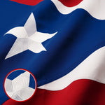 Load image into Gallery viewer, G128 Puerto Rico Puerto Rican Flag 4x6 Ft StormFlyer Series Embroidered 220GSM Spun Polyester Embroidered Design, Indoor/Outdoor, Brass Grommets, Heavy Duty, All Weather