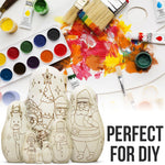 Load image into Gallery viewer, Christmas Crafts Blank Nesting Dolls for Coloring Set 7 pcs Paint Matryoshka DIY