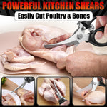Load image into Gallery viewer, Heavy Duty Poultry Shears – Stainless Steel Meat Scissors Heavy Duty Ergonomic Kitchen Shears for Food Vegetables Seafood & Bones – High Wear Resistance & Thick Spring for Easy Cutting