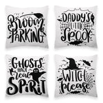 Load image into Gallery viewer, G128 Halloween Decoration Ghost Spooky Waterproof Throw Pillow Covers 18 x 18 In Set of 4, Beautiful Cushion Covers for Halloween Sofa Couch Decoration