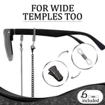 Load image into Gallery viewer, Eyeglass Chains for Women Men Glasses Black Holder NonSlip Silicon Tips 29 inch